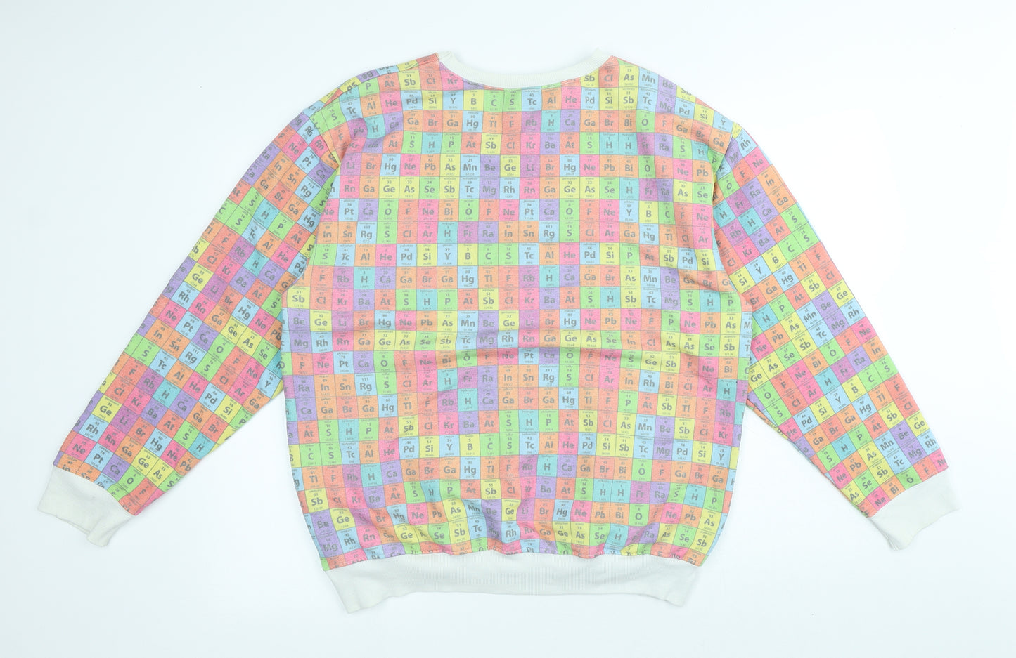 Topshop Womens Multicoloured Geometric Polyester Pullover Sweatshirt Size L - Periodic table