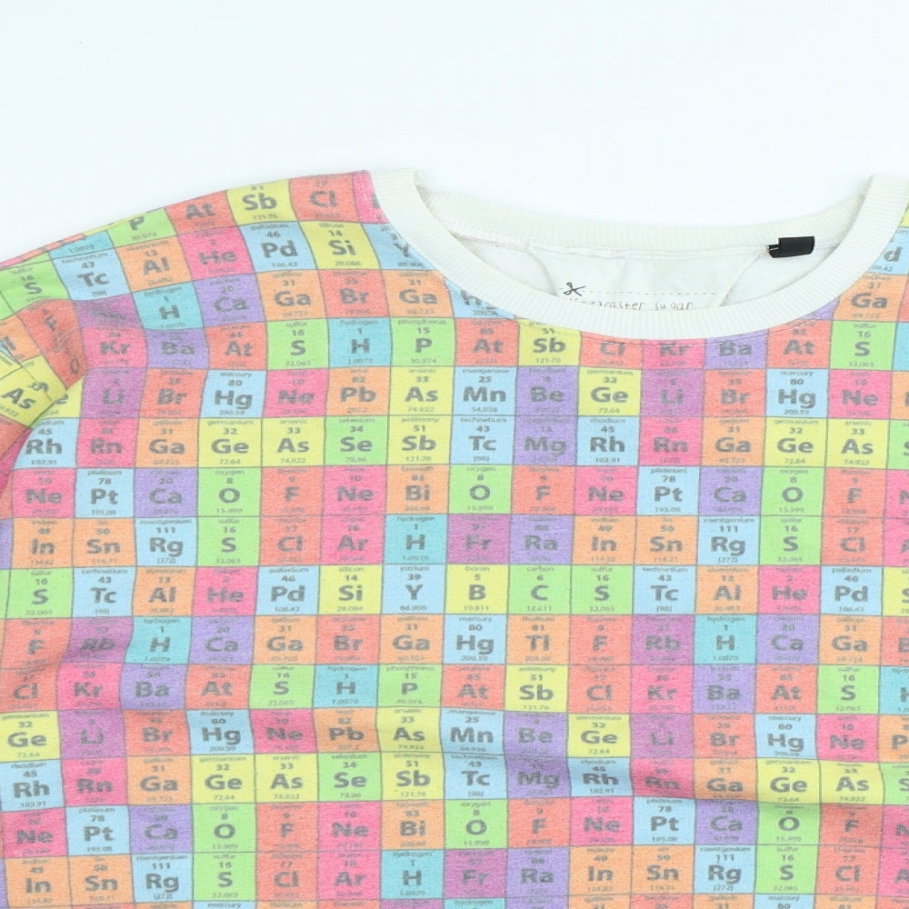 Topshop Womens Multicoloured Geometric Polyester Pullover Sweatshirt Size L - Periodic table