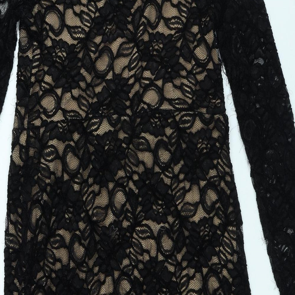 Moda Womens Black Polyester A-Line Size 16 V-Neck