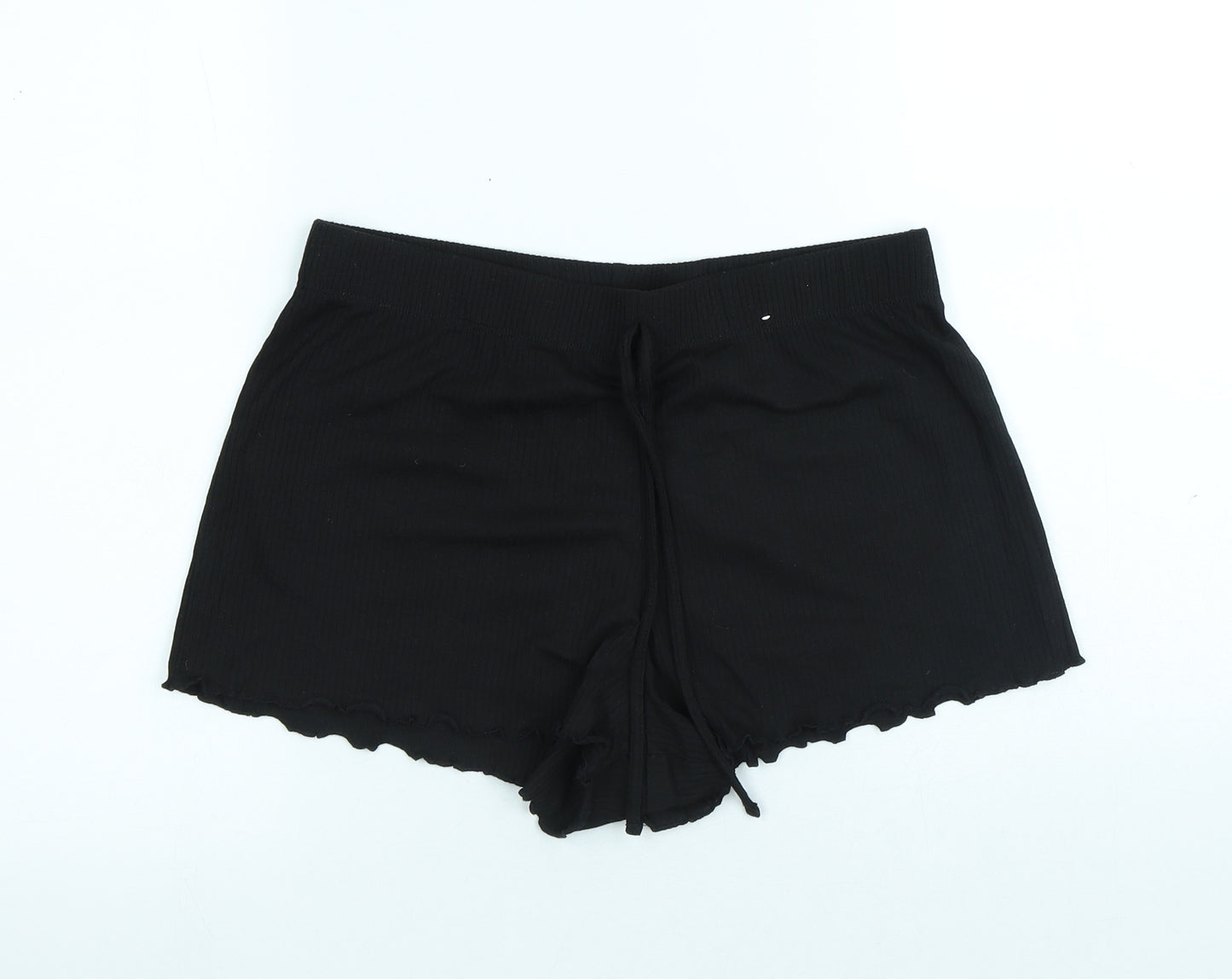 Primark Womens Black Polyester Sweat Shorts Size S Regular Drawstring