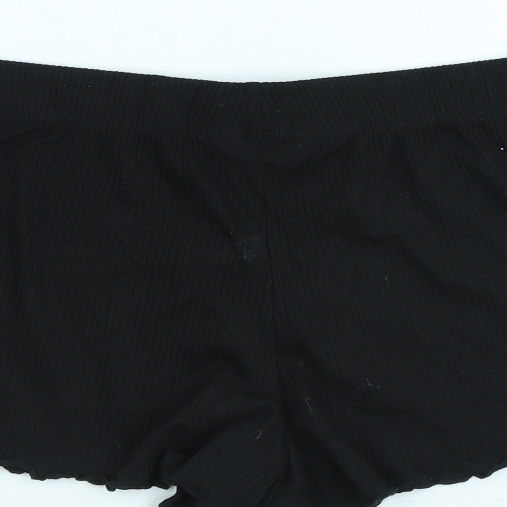 Primark Womens Black Polyester Sweat Shorts Size S Regular Drawstring