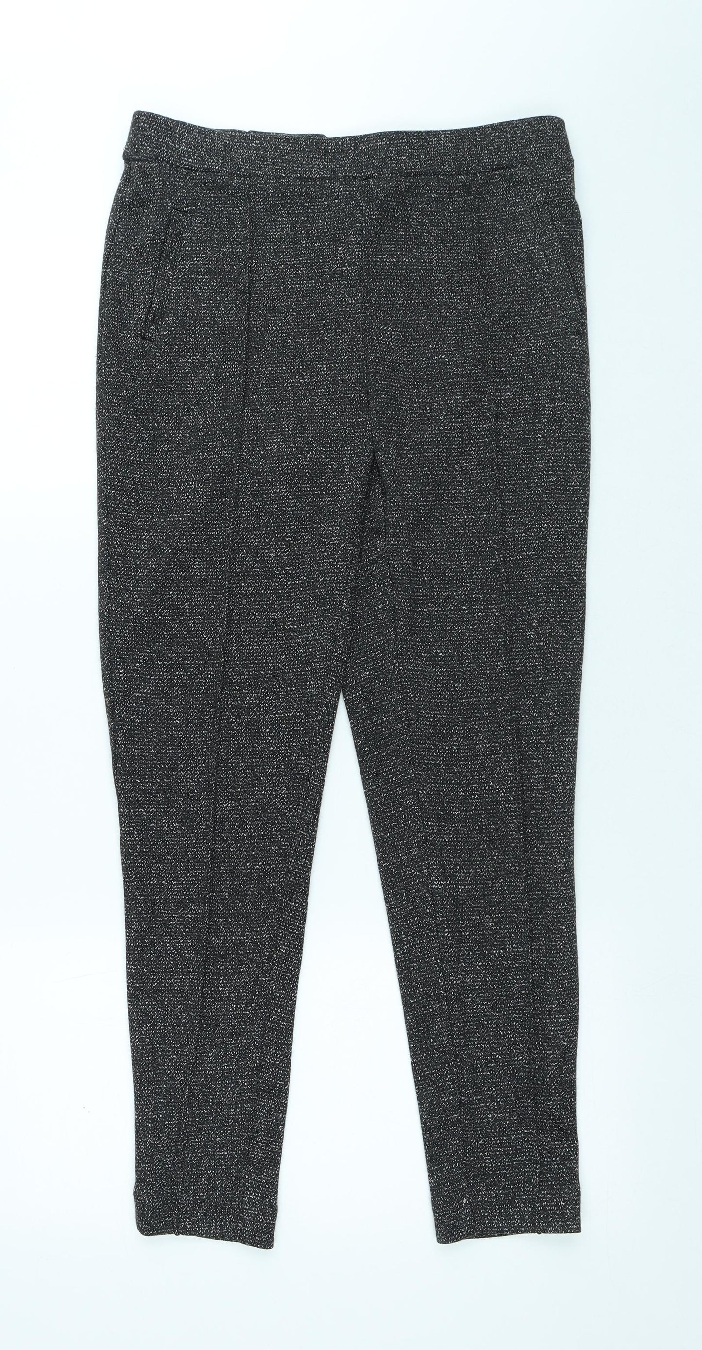 NEXT Womens Grey Polyester Trousers Size 10 L27 in Regular