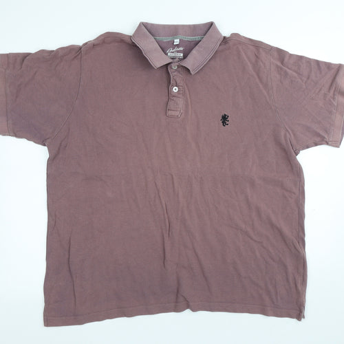Jacamo Mens Red Cotton Polo Size 2XL Collared Button