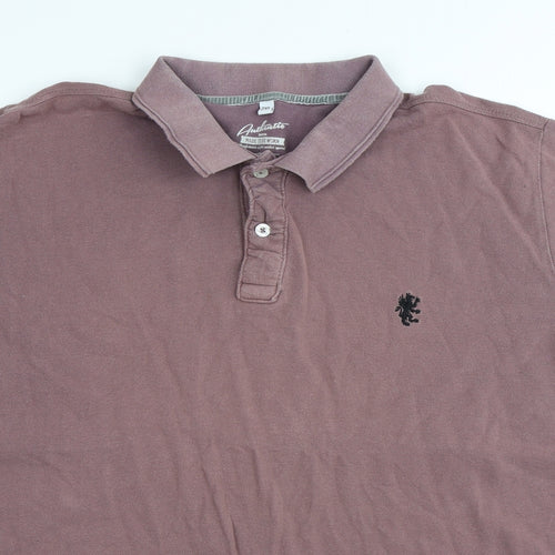 Jacamo Mens Red Cotton Polo Size 2XL Collared Button