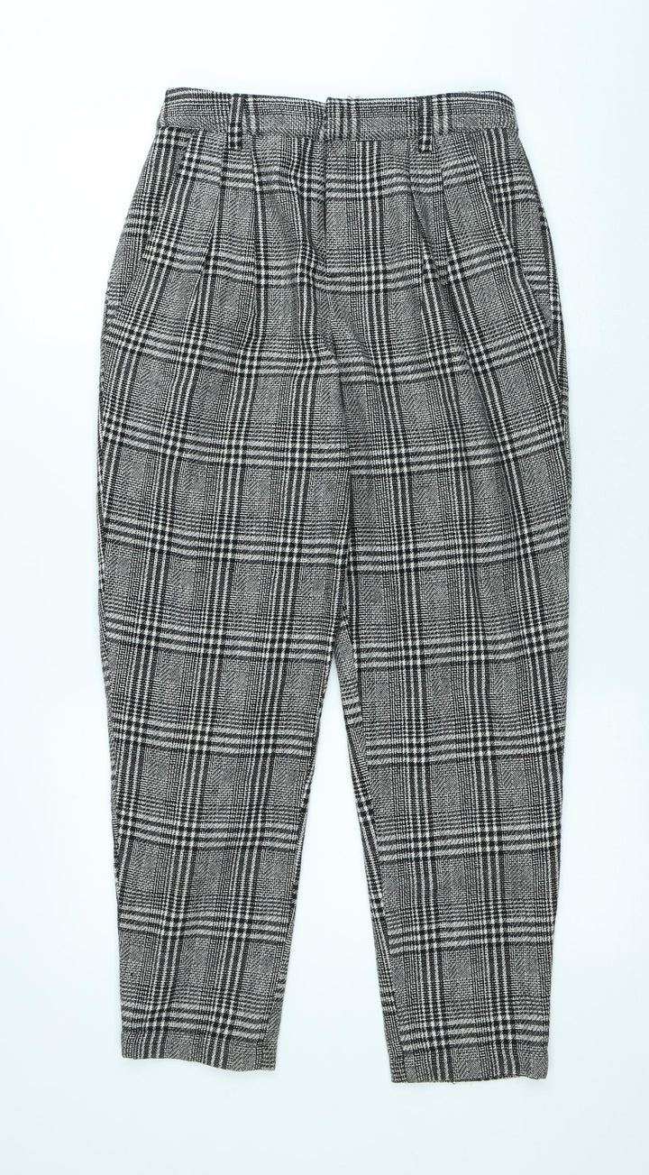 FOREVER 21 Womens Grey Plaid Polyester Trousers Size 27 in L27 in Regular Hook & Loop