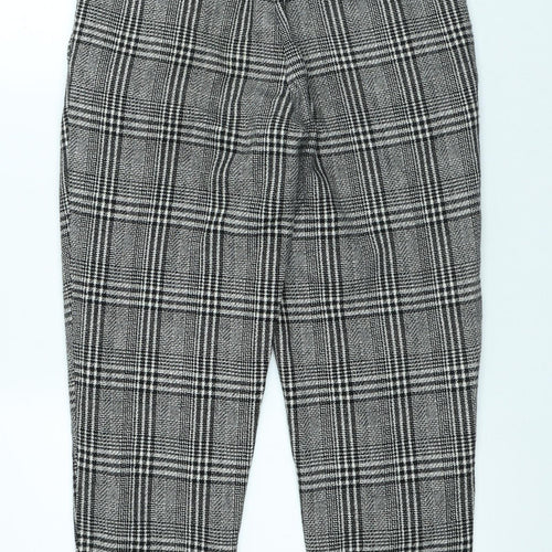 FOREVER 21 Womens Grey Plaid Polyester Trousers Size 27 in L27 in Regular Hook & Loop