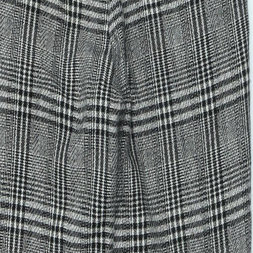 FOREVER 21 Womens Grey Plaid Polyester Trousers Size 27 in L27 in Regular Hook & Loop
