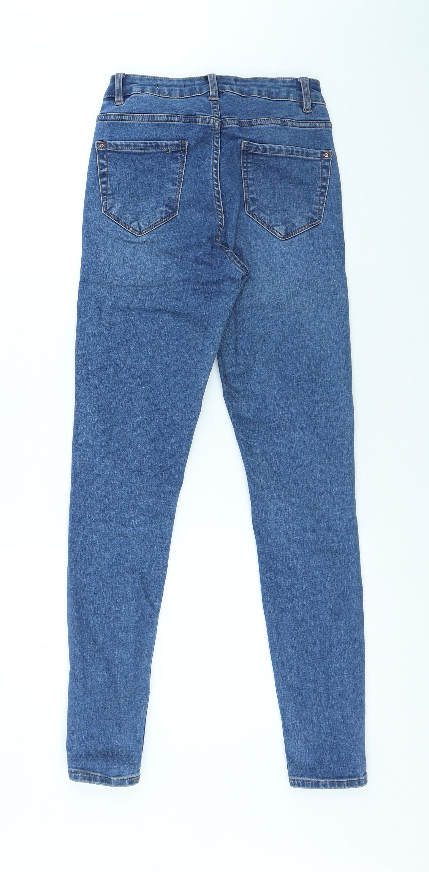 New Look Womens Blue Cotton Skinny Jeans Size 8 L28 in Regular Button