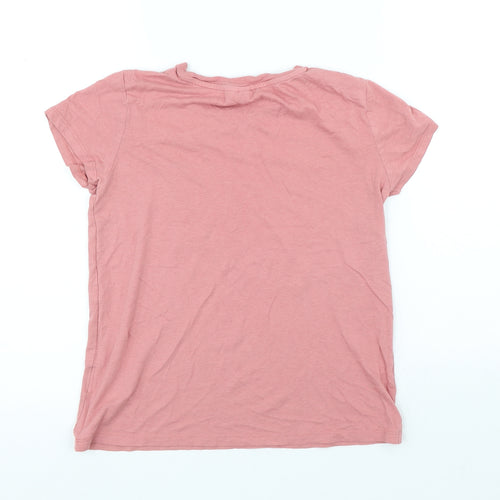 Divided Womens Pink Viscose Jersey T-Shirt Size XS Round Neck - Love