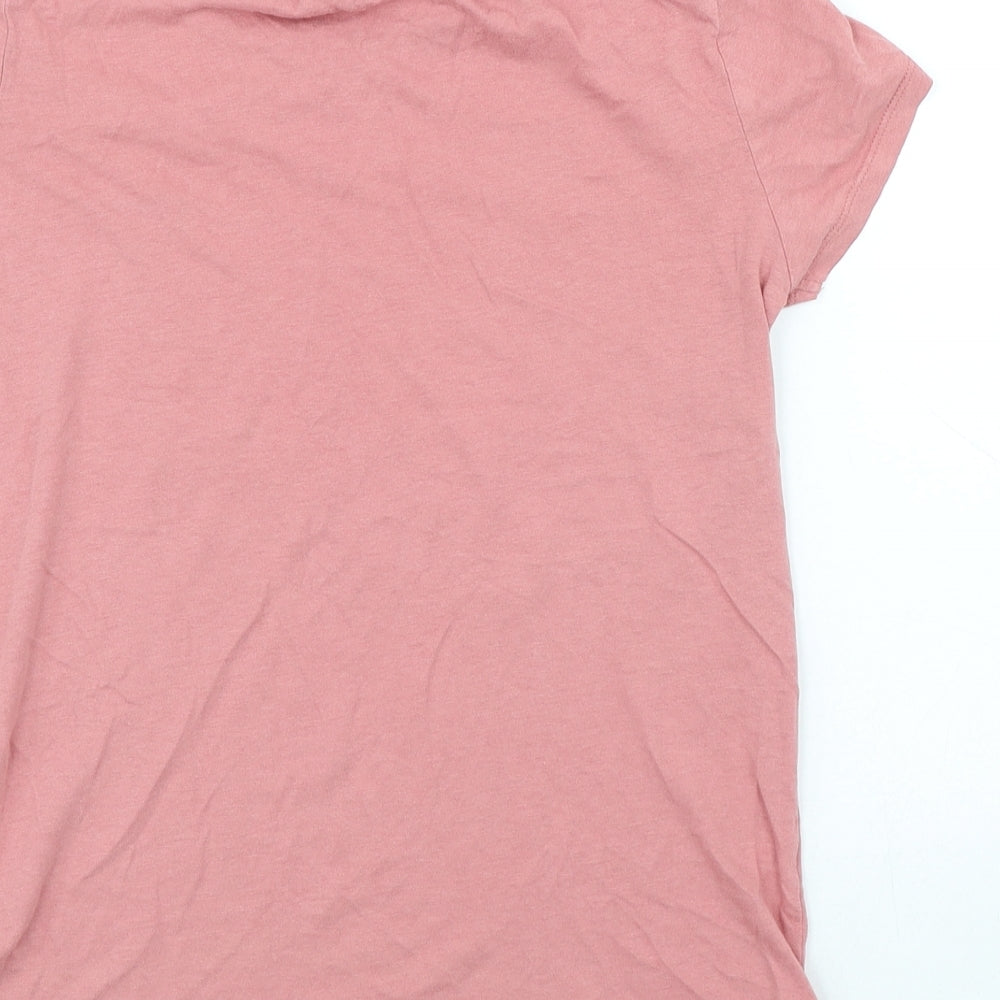 Divided Womens Pink Viscose Jersey T-Shirt Size XS Round Neck - Love