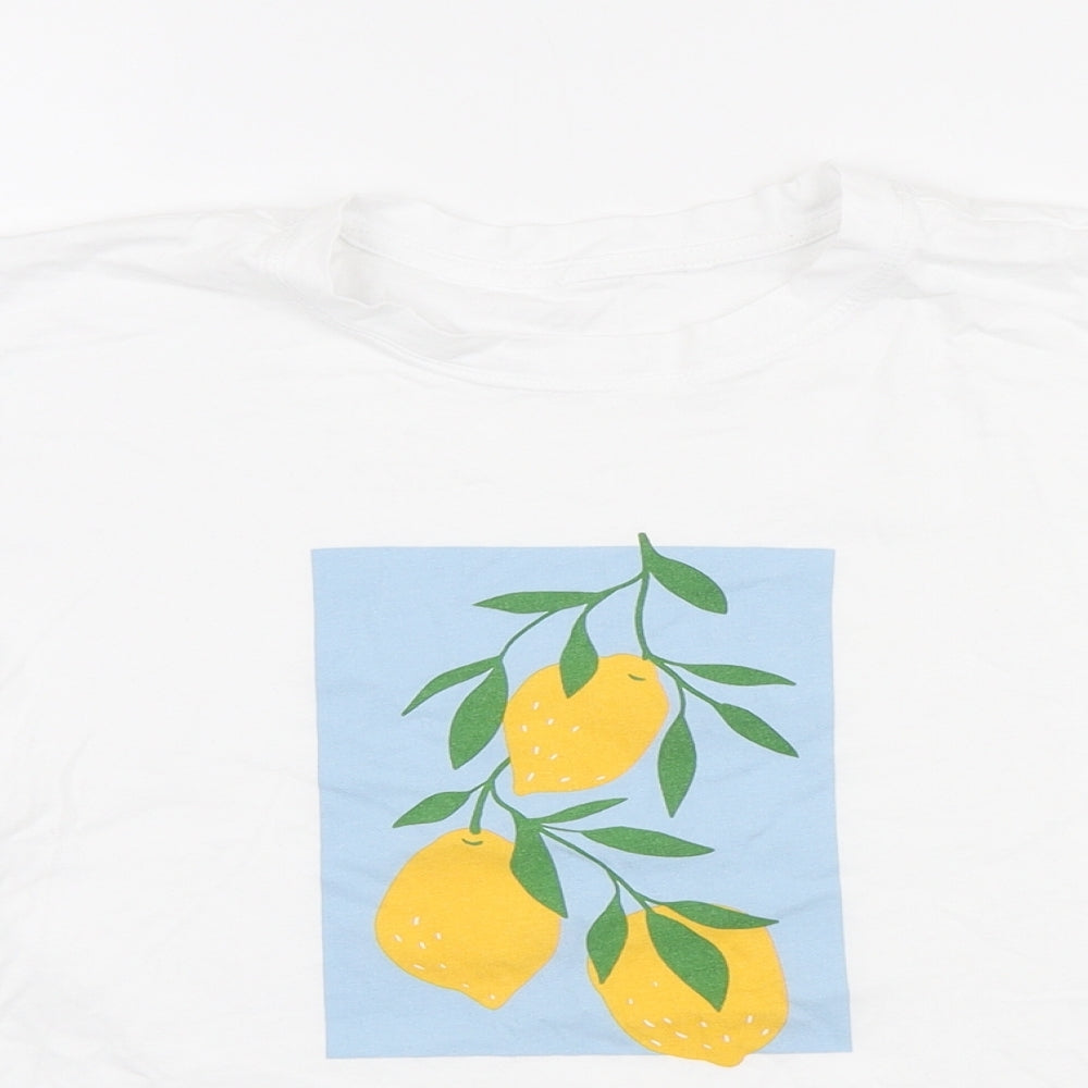 Primark Womens White Cotton Basic T-Shirt Size 2XS Round Neck - Il limone