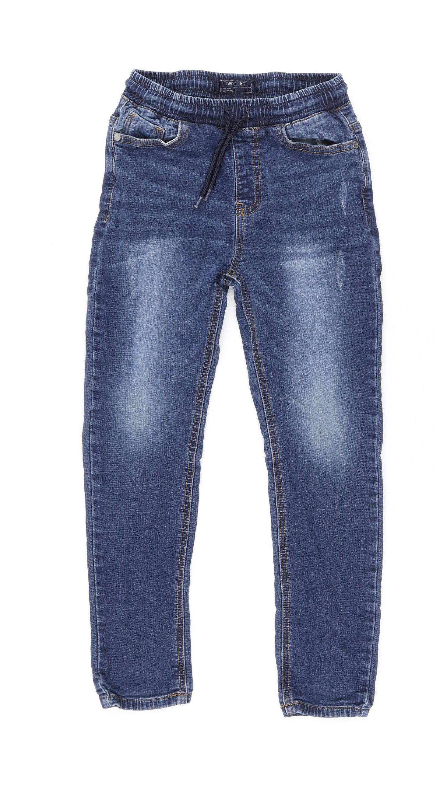 NEXT Boys Blue Cotton Straight Jeans Size 9 Years Regular Drawstring