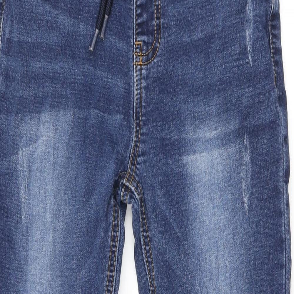 NEXT Boys Blue Cotton Straight Jeans Size 9 Years Regular Drawstring