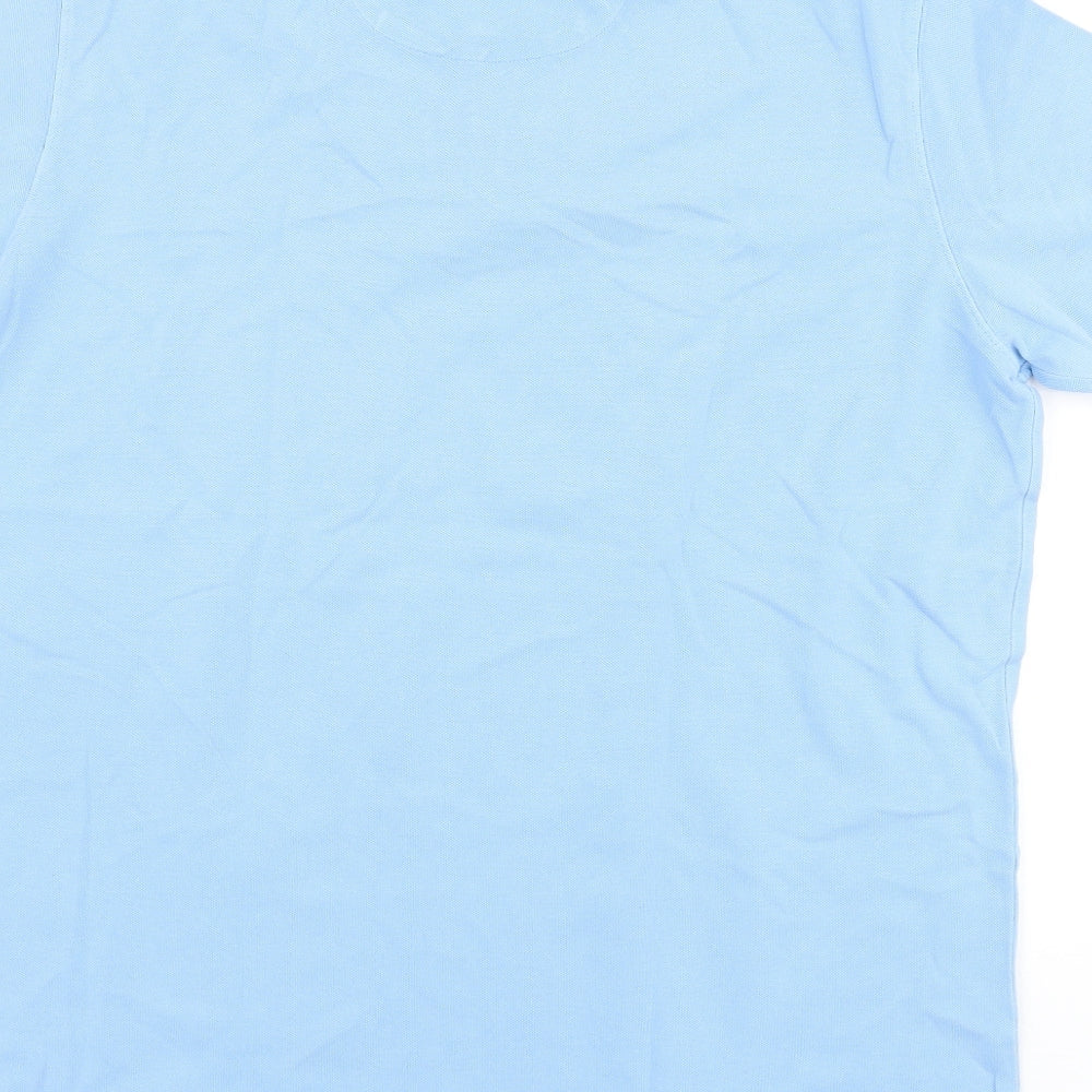 Paul Costelloe Mens Blue Cotton Polo Size L Collared Button