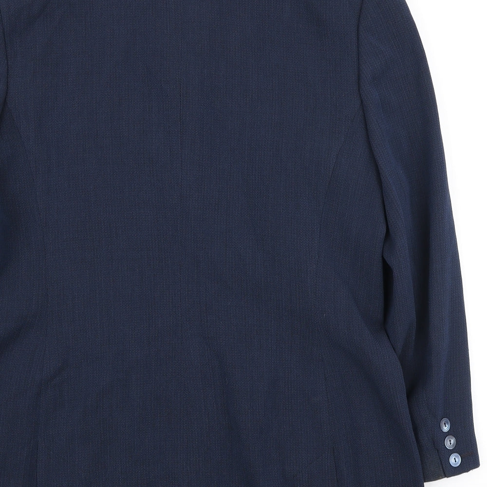 Jaeger Womens Blue Wool Jacket Blazer Size L