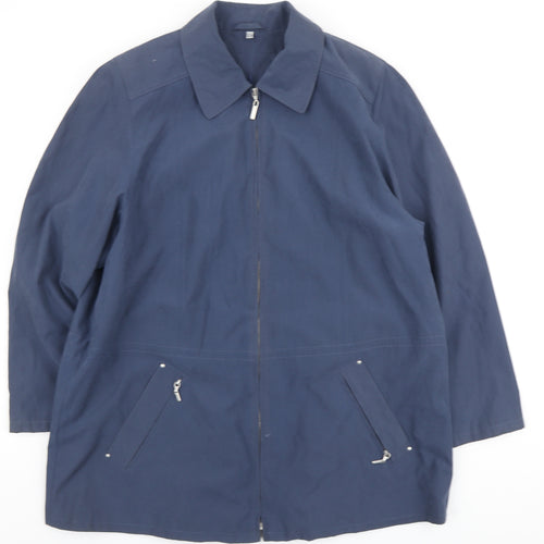 Preworn Womens Blue Jacket Coat Size L Zip