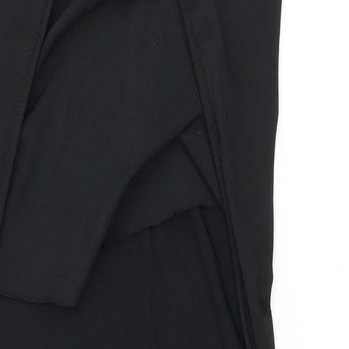 SheIn Womens Black Polyester Bodycon Size S Cowl Neck Tie
