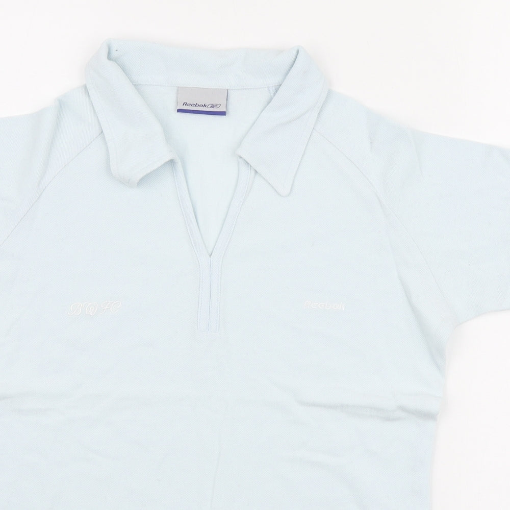 Reebok Womens Blue Cotton Basic Polo Size 14 Collared