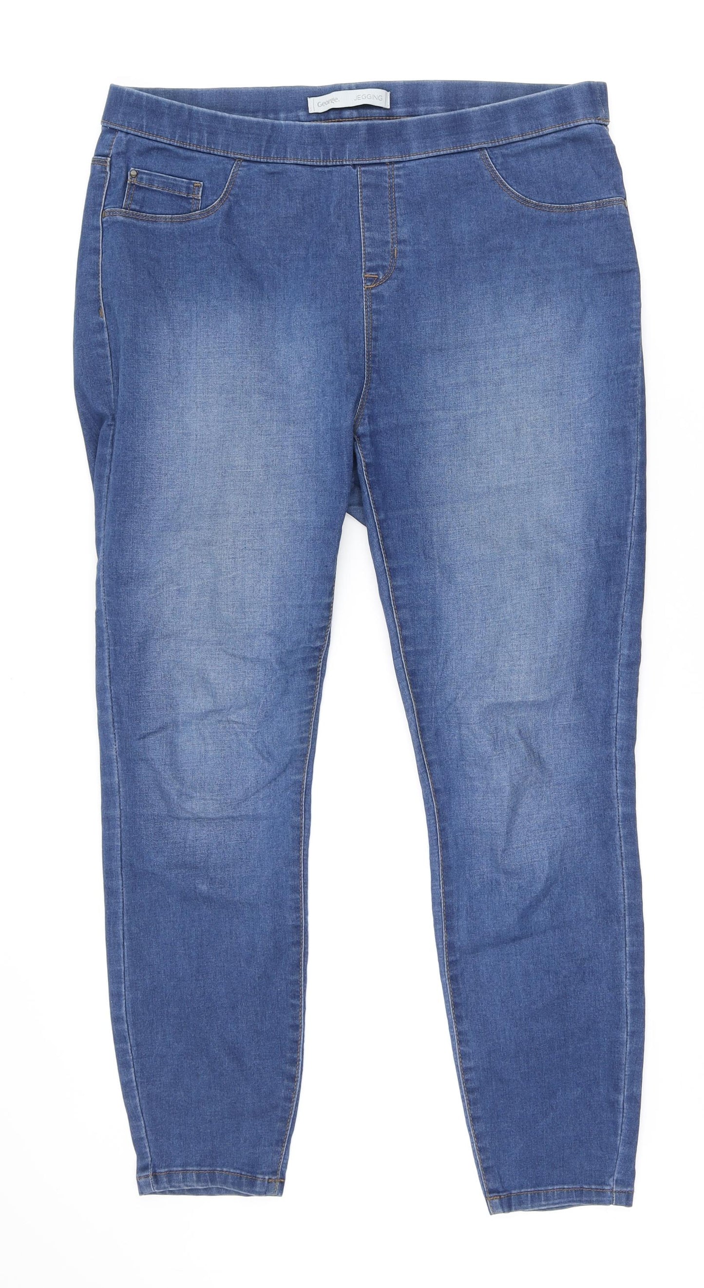 George Womens Blue Polyester Jegging Jeans Size 16 L28 in Regular