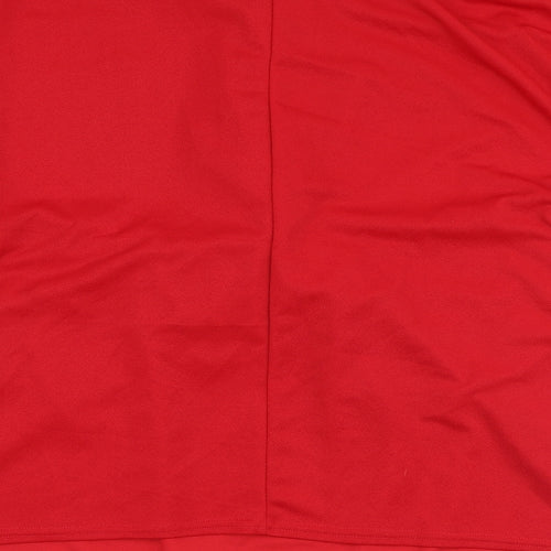 Boohoo Womens Red Polyester Wrap T-Shirt Size 16 V-Neck - Ruched Detail