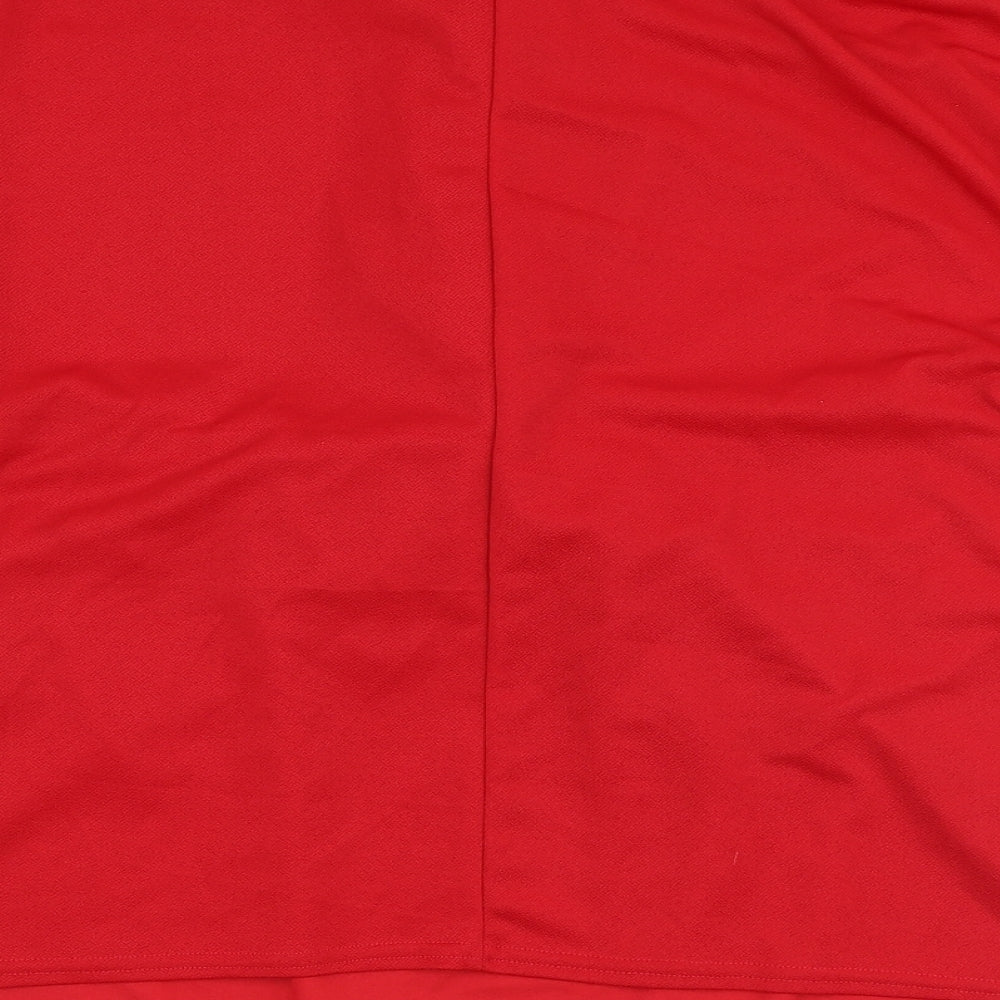 Boohoo Womens Red Polyester Wrap T-Shirt Size 16 V-Neck - Ruched Detail