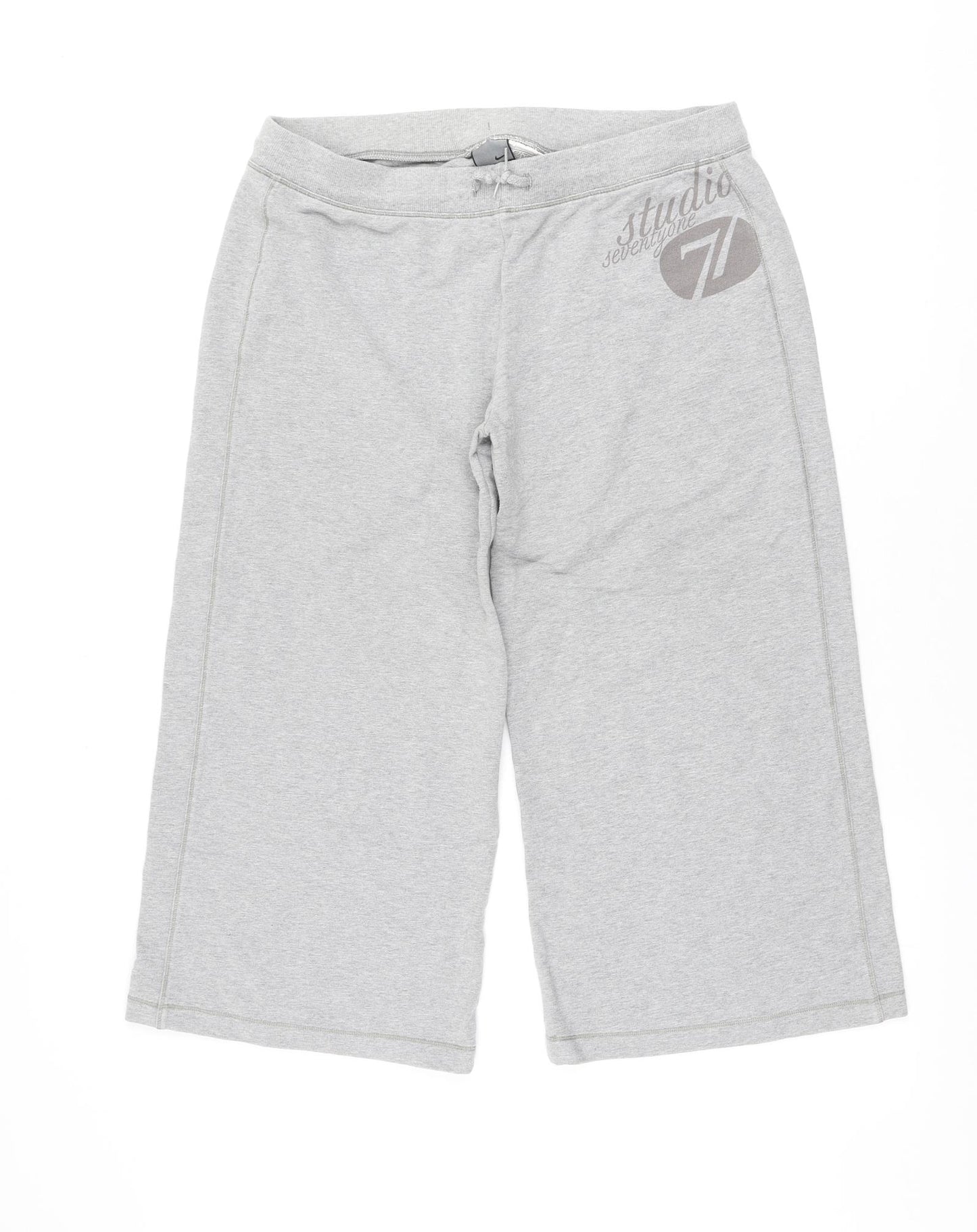 Nike Womens Grey Cotton Sweat Shorts Size M L20 in Regular Drawstring - Jorts