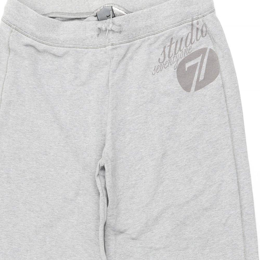 Nike Womens Grey Cotton Sweat Shorts Size M L20 in Regular Drawstring - Jorts
