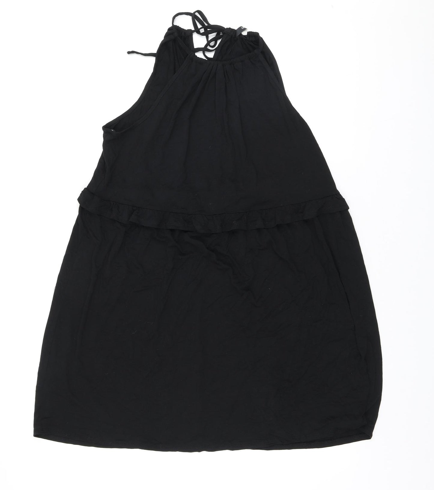 George Womens Black Viscose Mini Size M Halter Tie