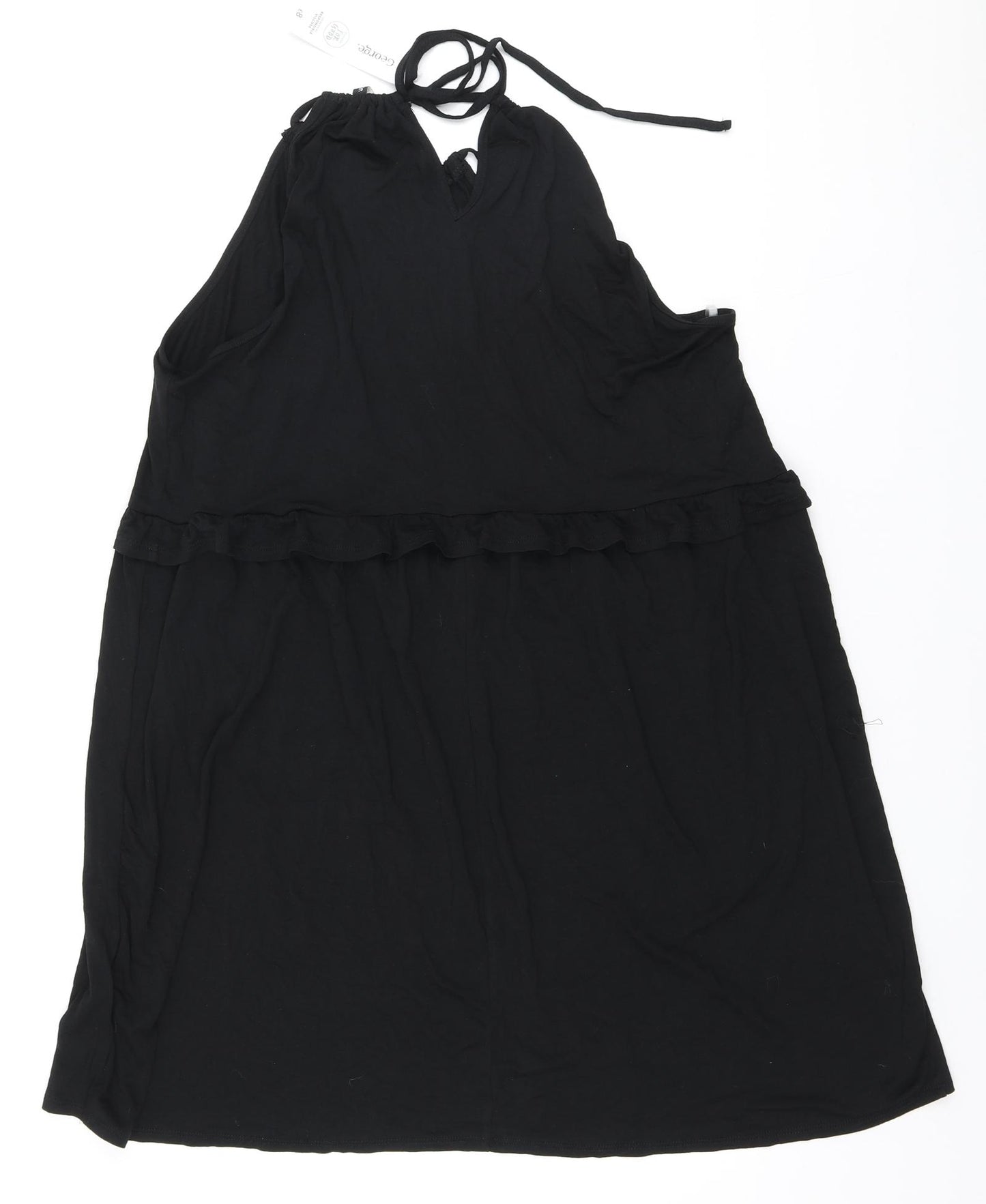 George Womens Black Viscose Mini Size M Halter Tie