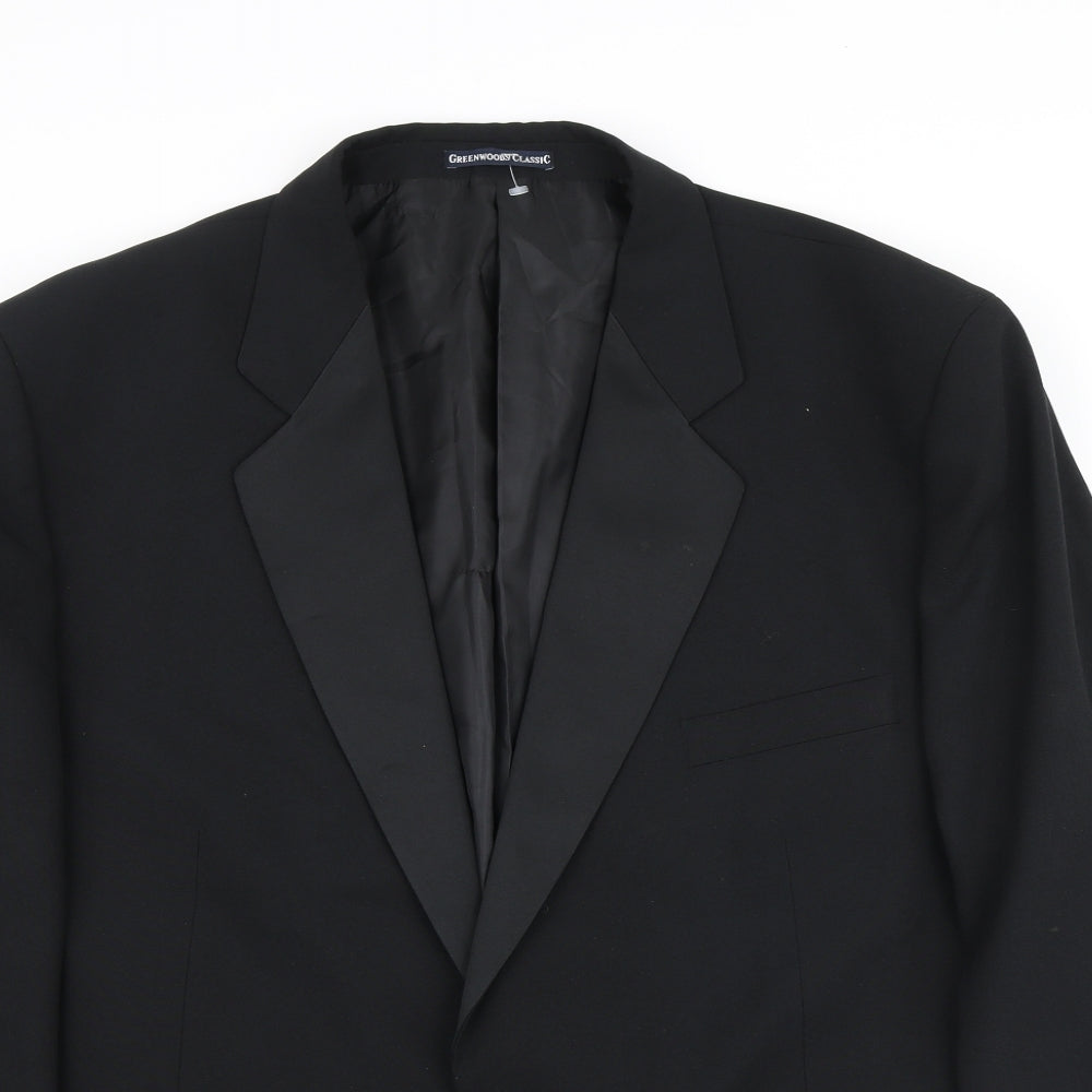 Greenwoods Classic Mens Black Polyester Jacket Suit Jacket