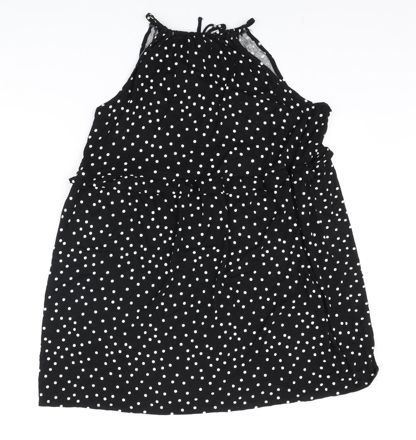 George Womens Black Polka Dot Viscose Mini Size M Halter Tie