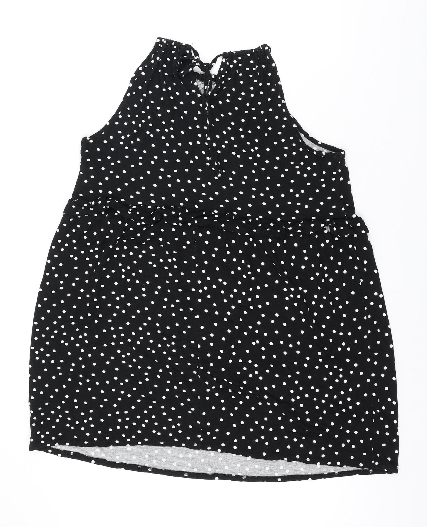 George Womens Black Polka Dot Viscose Mini Size M Halter Tie