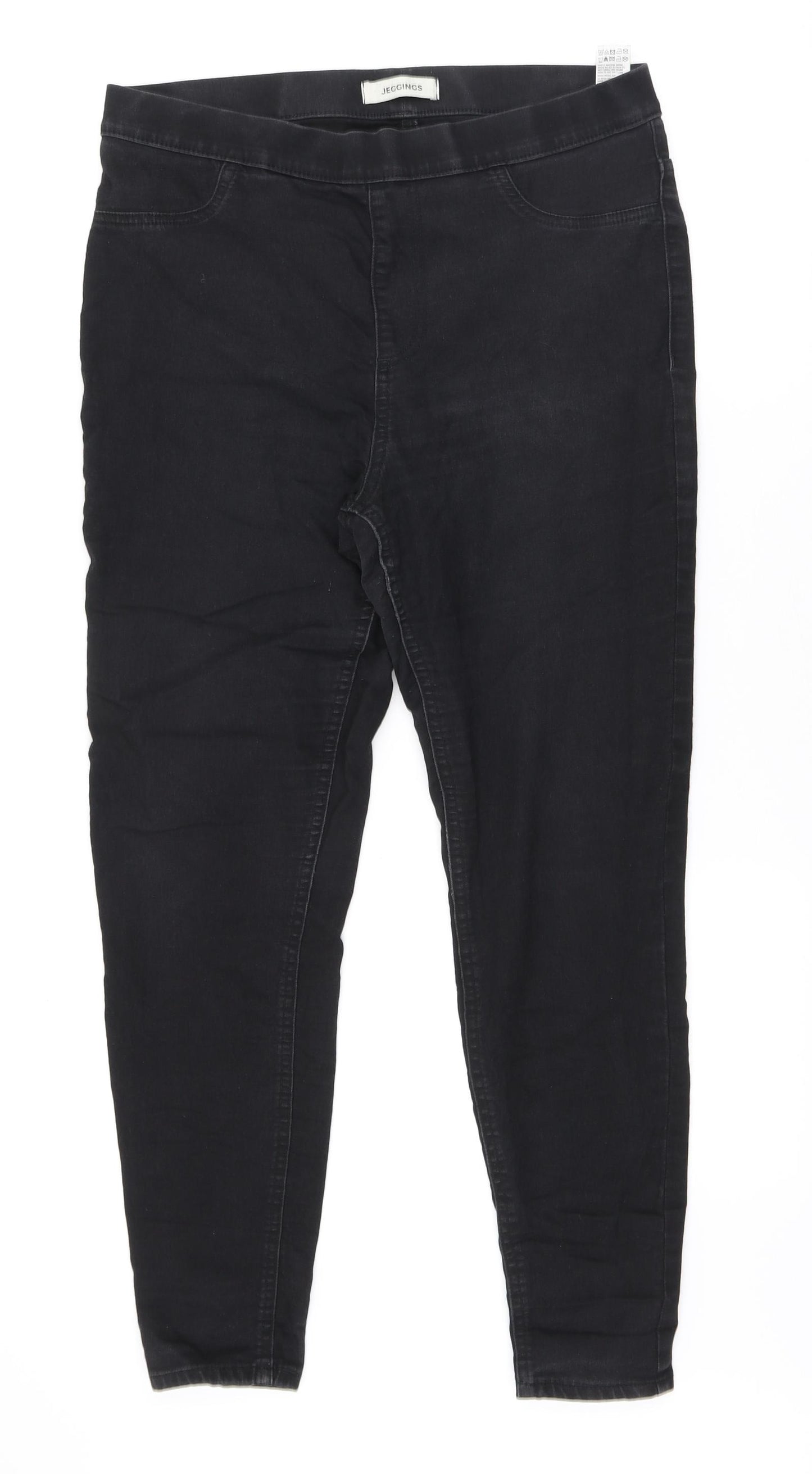 Marks and Spencer Womens Black Cotton Jegging Leggings Size 14 L27 in