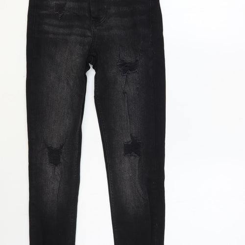Denim & Co. Womens Black Cotton Skinny Jeans Size 6 L28 in Regular Button