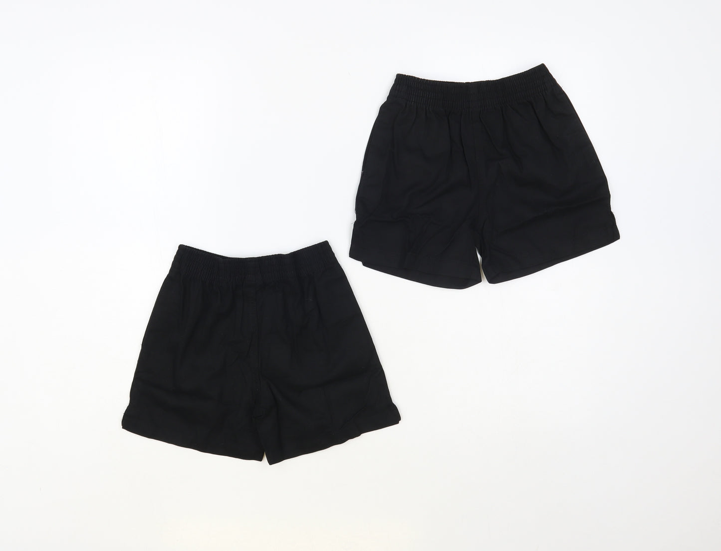 George Boys Black Cotton Sweat Shorts Size 5-6 Years Regular - Set of 2