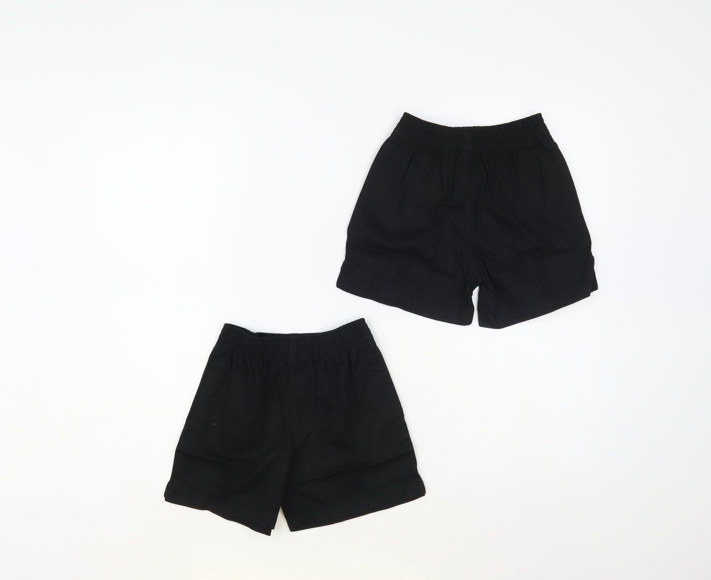 George Boys Black Cotton Sweat Shorts Size 5-6 Years Regular - Set of 2