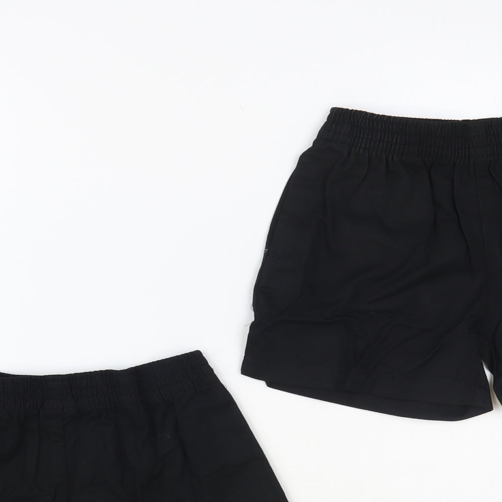 George Boys Black Cotton Sweat Shorts Size 5-6 Years Regular - Set of 2