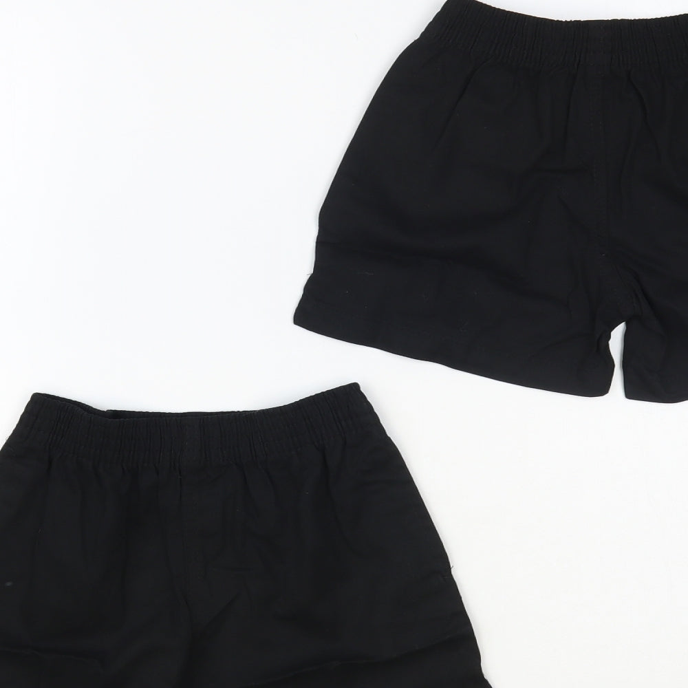 George Boys Black Cotton Sweat Shorts Size 5-6 Years Regular - Set of 2