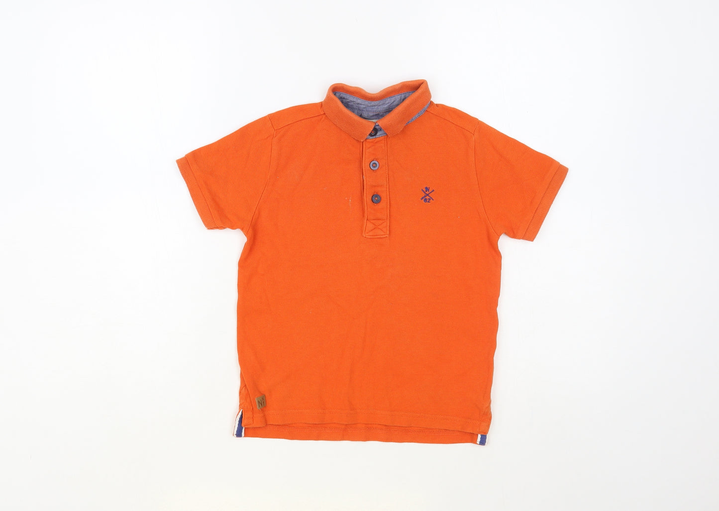 NEXT Boys Orange Cotton Pullover Polo Size 5 Years Collared Button