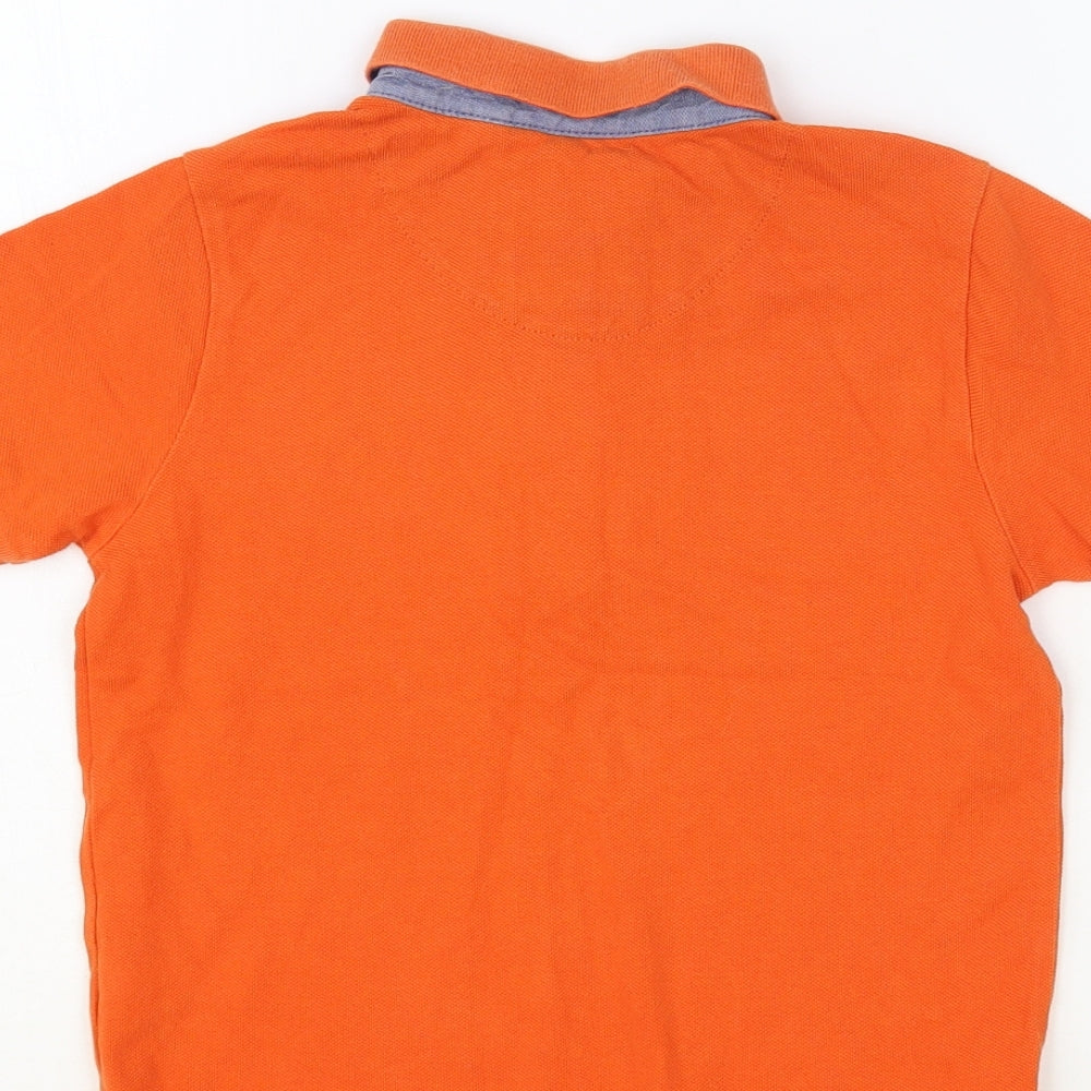NEXT Boys Orange Cotton Pullover Polo Size 5 Years Collared Button