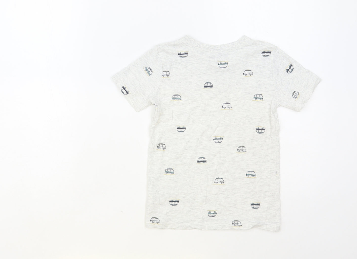 Anko Boys Grey Geometric Cotton Pullover T-Shirt Size 5-6 Years Crew Neck Pullover - Car Print