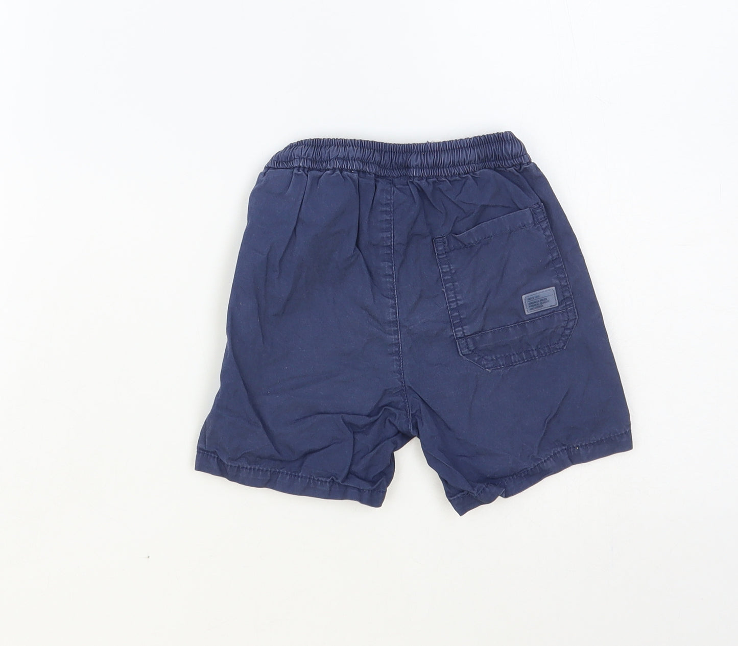 Zara Boys Blue Cotton Chino Shorts Size 2-3 Years Regular Drawstring