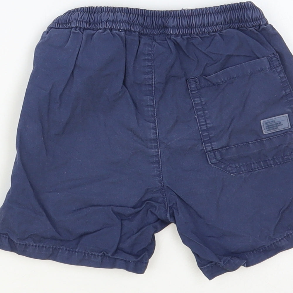 Zara Boys Blue Cotton Chino Shorts Size 2-3 Years Regular Drawstring