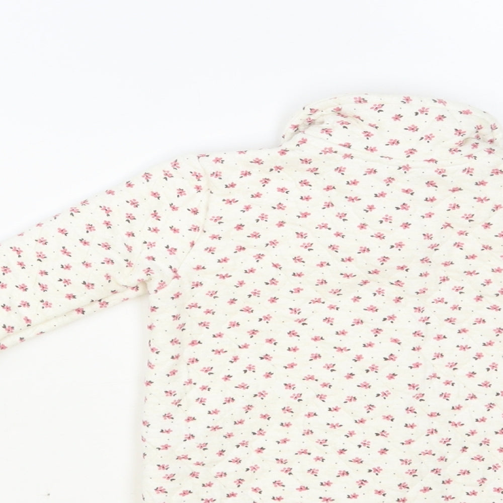 F&F Baby White Floral Basic Jacket Jacket Size 3-6 Months Button