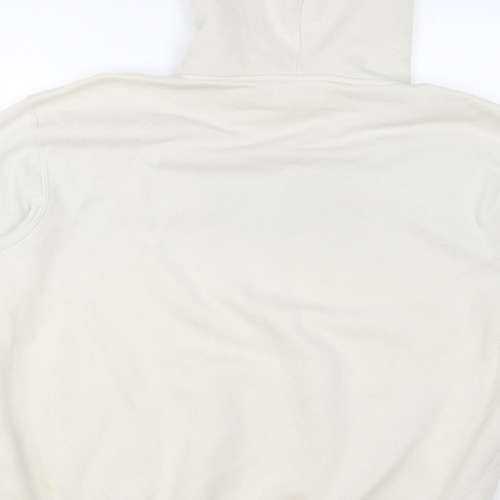 H&M Mens Beige Cotton Pullover Hoodie Size L - The Frontier Peaks