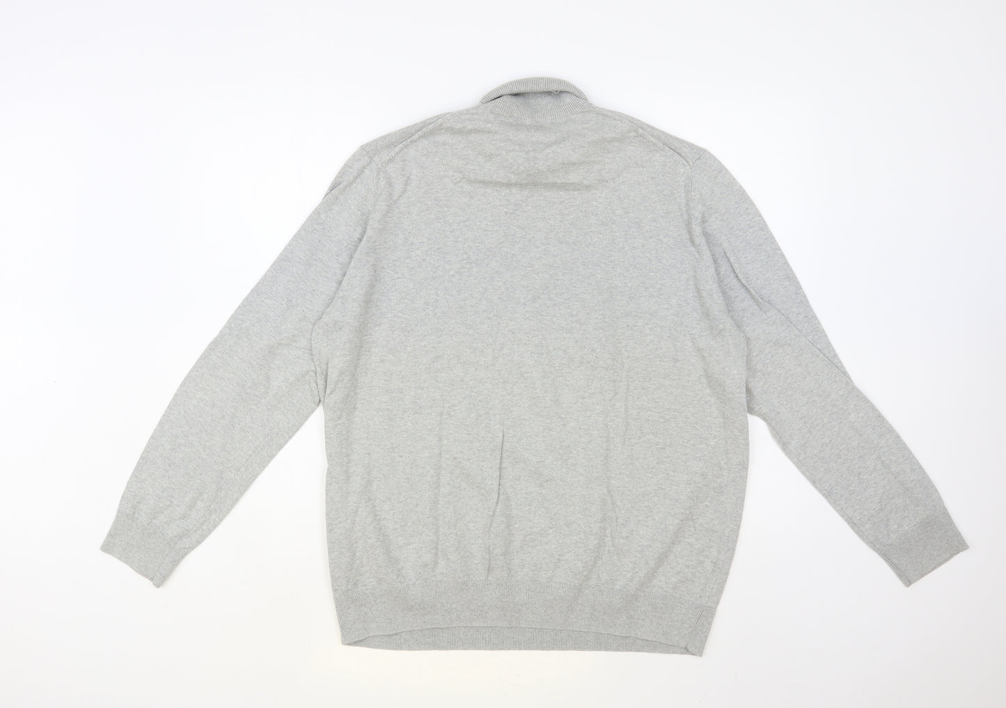 George Mens Grey Roll Neck Cotton Pullover Jumper Size XL