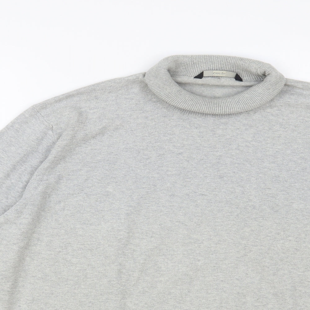 George Mens Grey Roll Neck Cotton Pullover Jumper Size XL