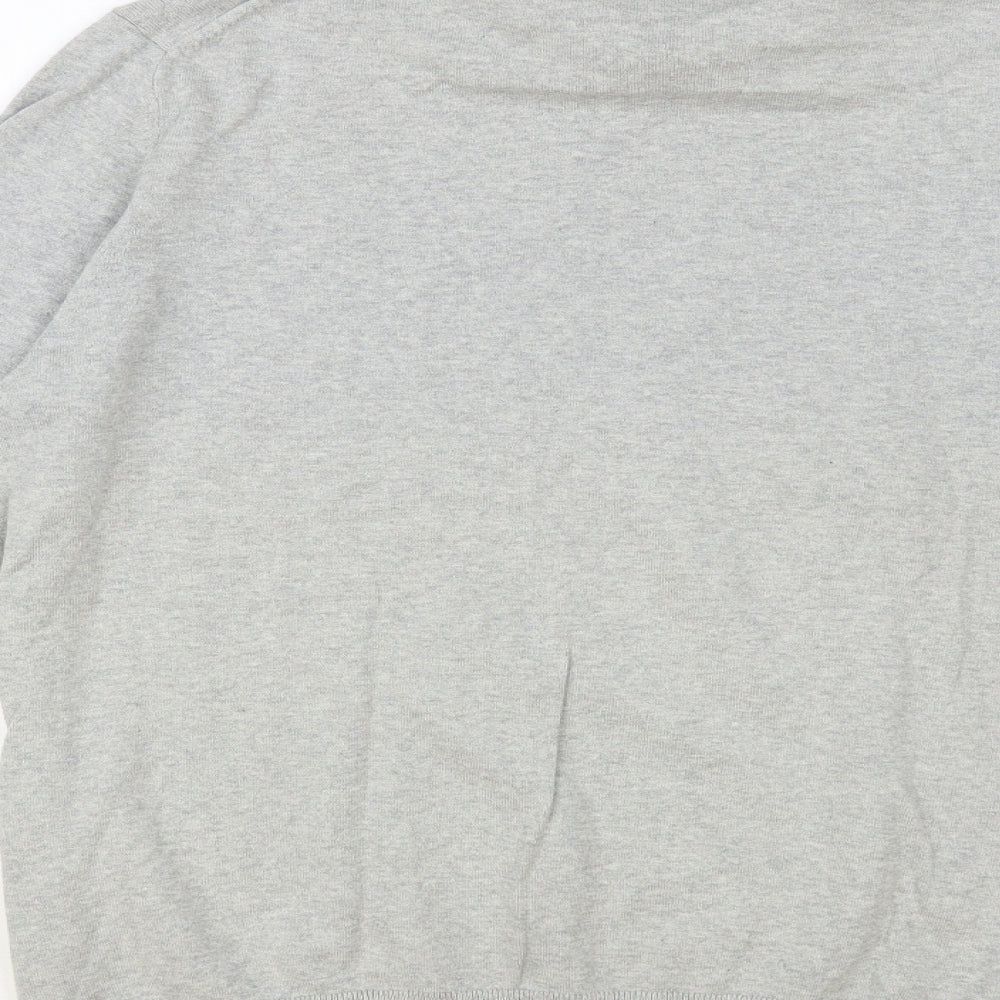 George Mens Grey Roll Neck Cotton Pullover Jumper Size XL