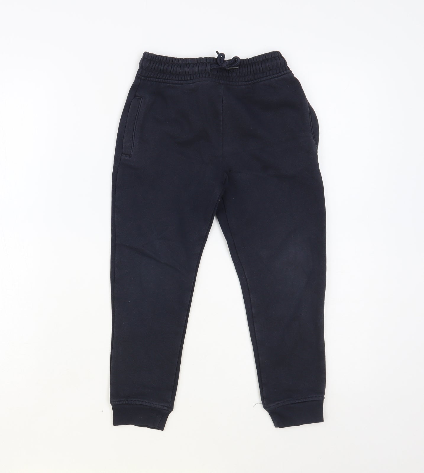 NEXT Boys Blue Cotton Jogger Trousers Size 6 Years Regular Drawstring