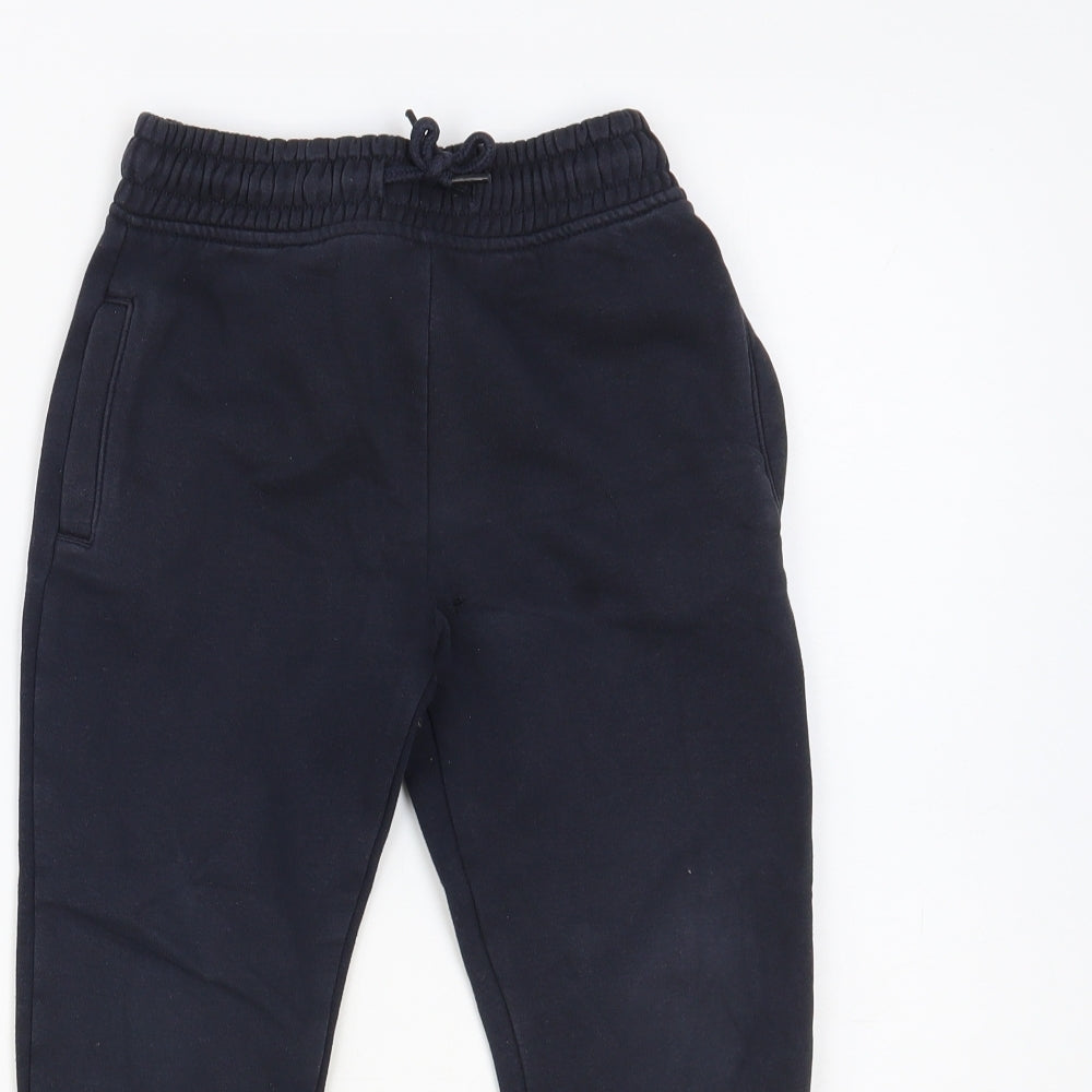 NEXT Boys Blue Cotton Jogger Trousers Size 6 Years Regular Drawstring